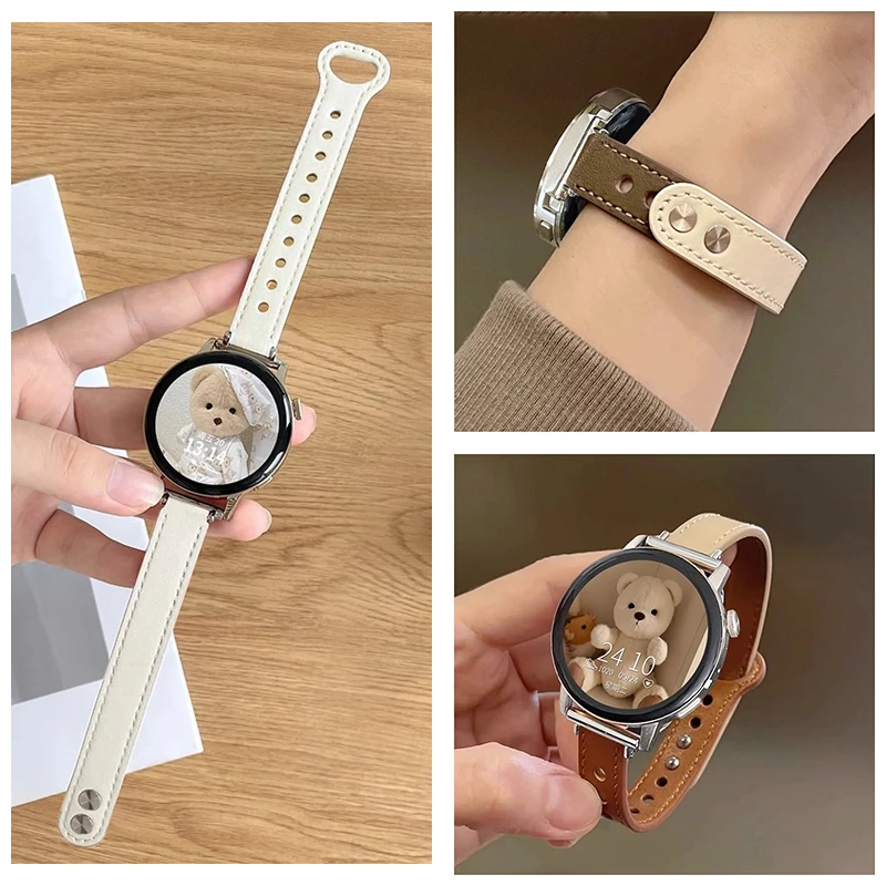 适用华为手表GT4表带watch4/3pro手表带女款真皮皮带41mm荣耀手表