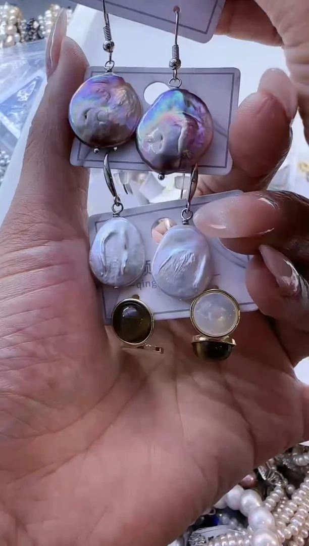 【闪购商品】淡水珍珠耳饰3个银S925镶嵌125