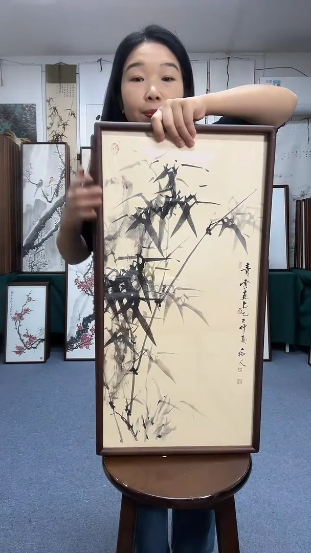 国画35*68实木 画框京东包邮手绘