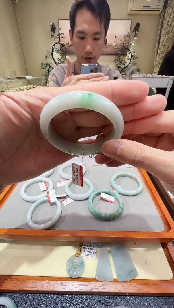 纯天然缅甸A货翡翠手镯53-54mm-9022号