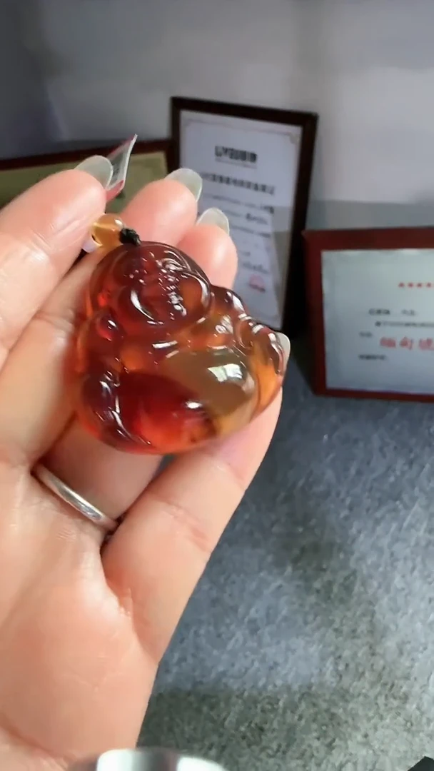 未镶嵌吊坠(不含链)琥珀规格弥勒佛#56