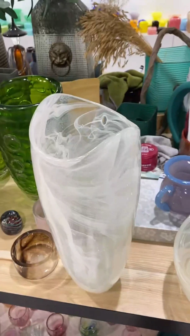 慕忆家手作琉璃花瓶瑕