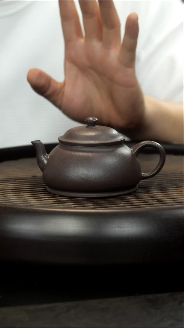 茶壶紫砂手磨天青  禅敦壶