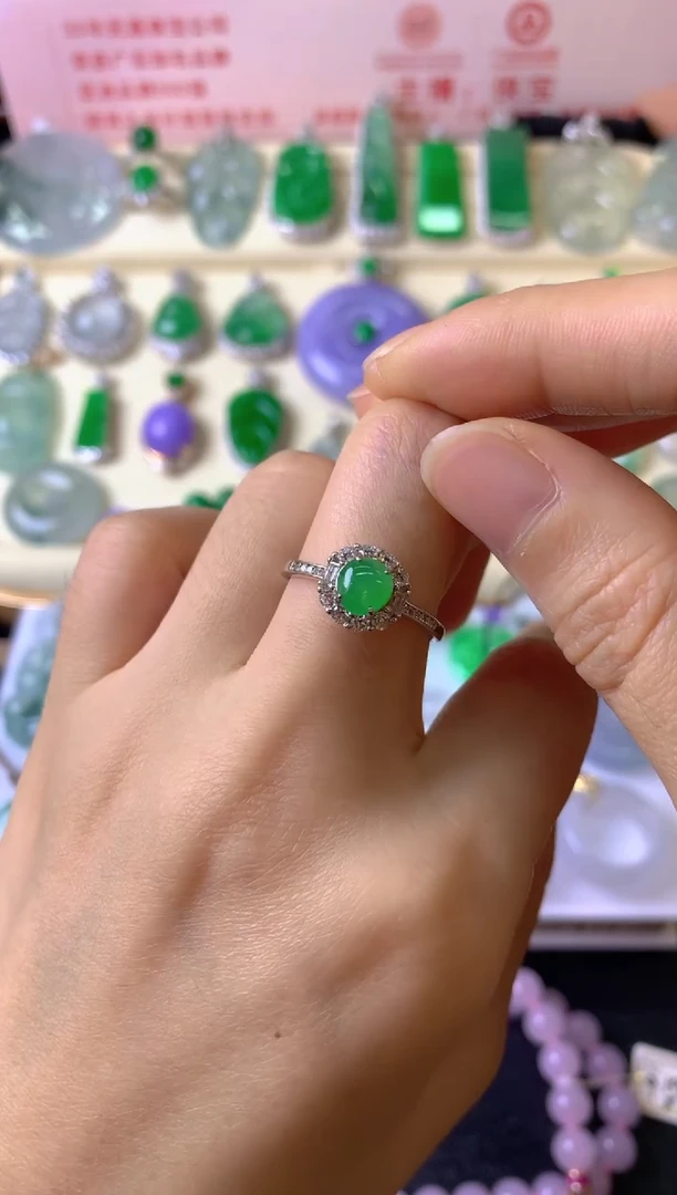 银S925镶嵌戒指翡翠翡*戒指