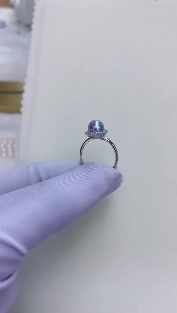 银S925镶嵌DA海水珍珠 GD189 戒指