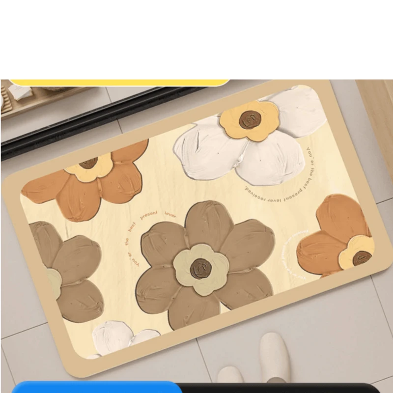 浴室可爱地面硅藻泥吸水脚垫卫生间厨房门口防滑垫盆池脚垫中式垫