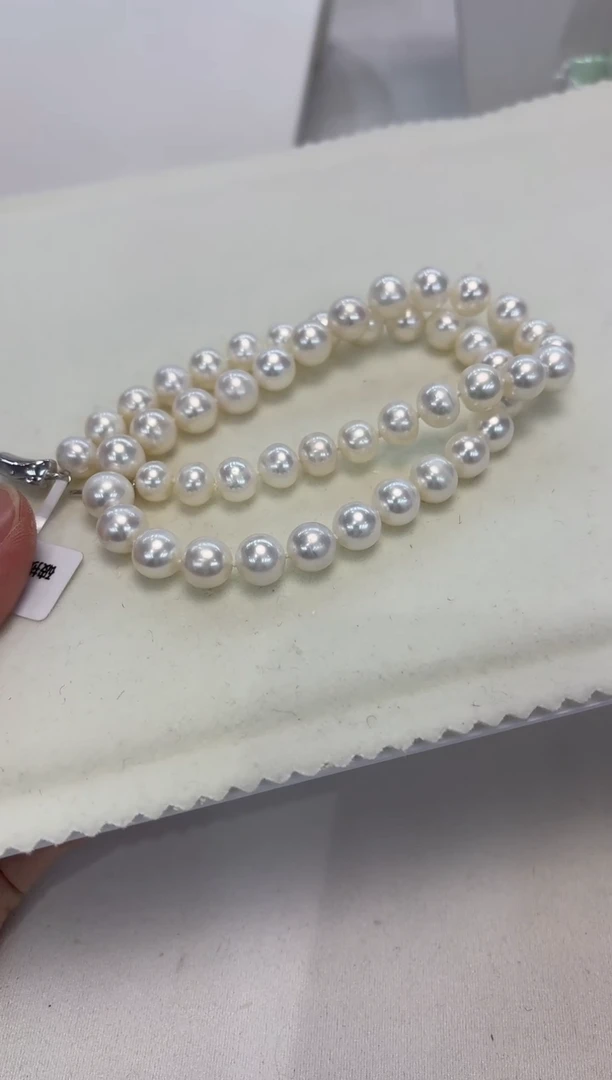 淡水珍珠银S925镶嵌颈饰8.5-9.5MM