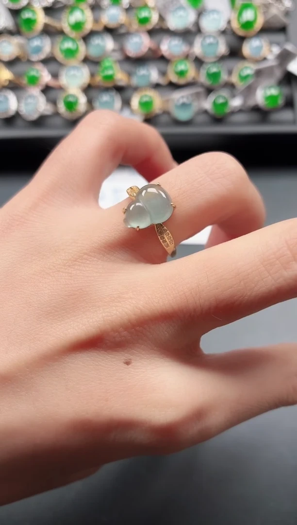 银S925镶嵌戒指翡翠1