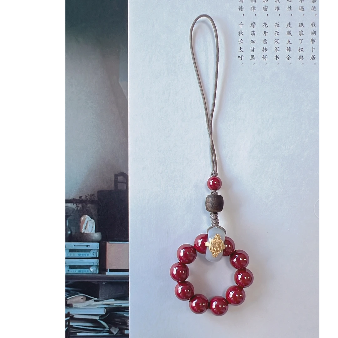 天然辰砂【富贵香】喜番挂件 BM0978