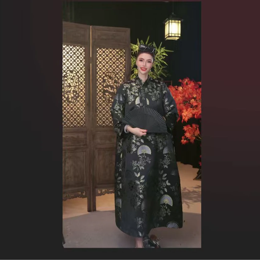 【千语扇】新款新中式中国风时尚高级宽松气质百搭衣蜀锦外套