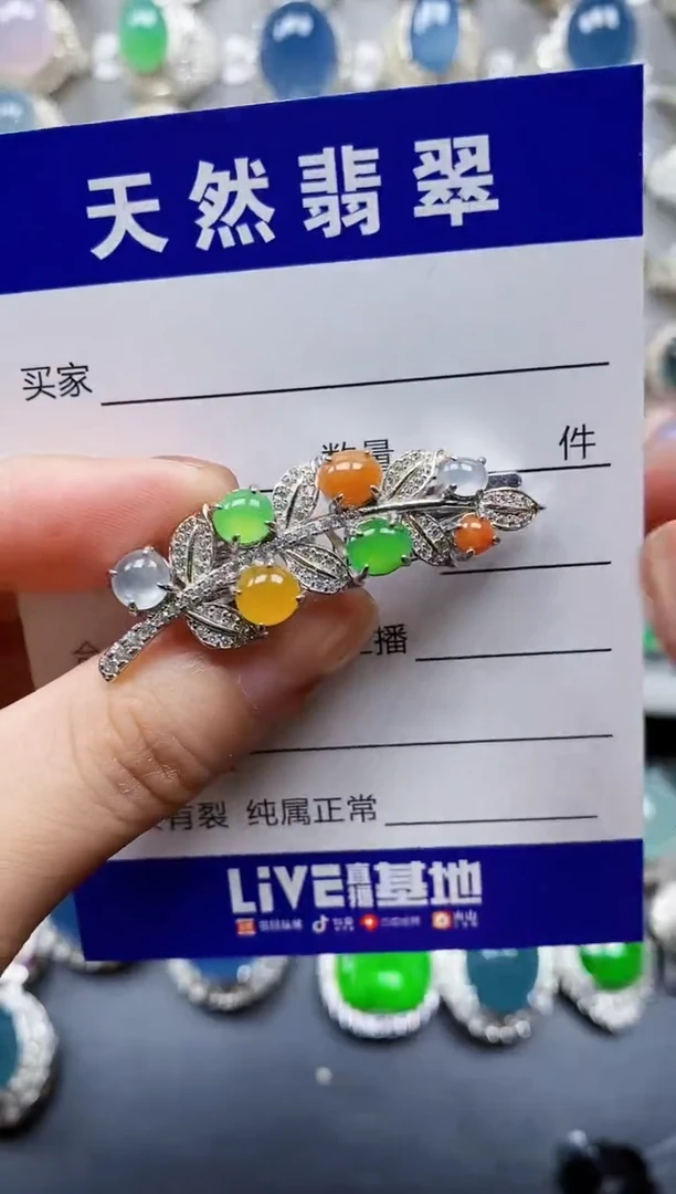 翡翠银S925镶嵌颈饰0390