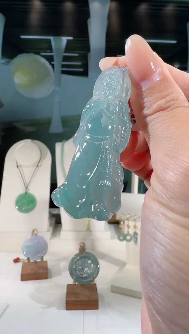 翡翠未镶嵌吊坠(不含链)关公