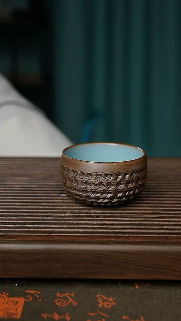 杯140号天青釉重工钝刀禅定杯微微不完美裸发