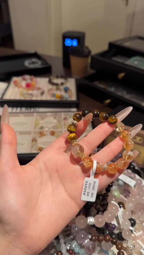 水晶手链合金虎眼多宝x1938