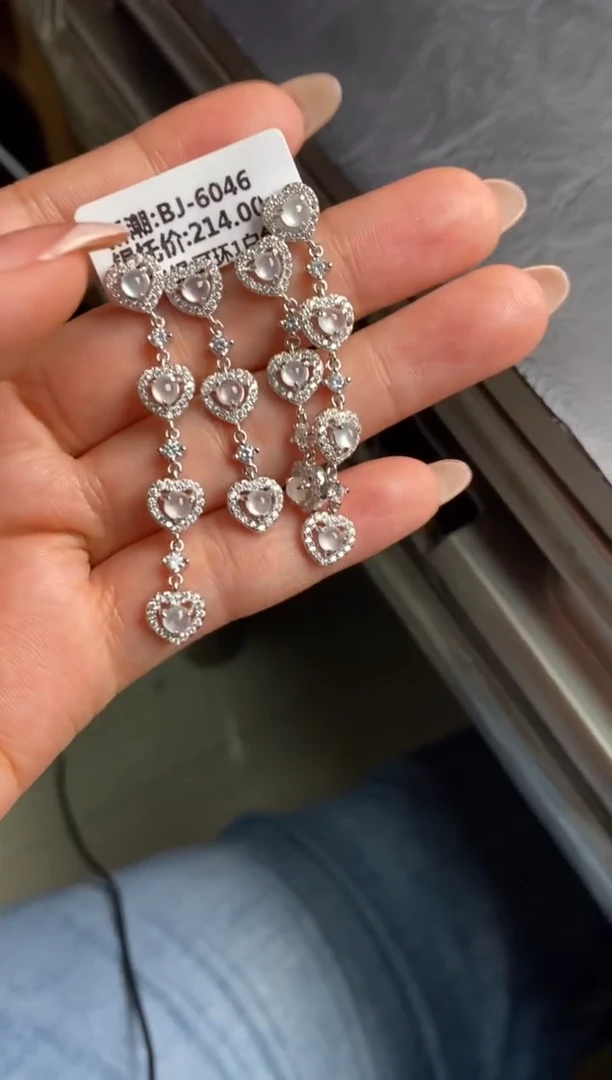 银S925镶嵌戒指翡翠天然A货翡翠