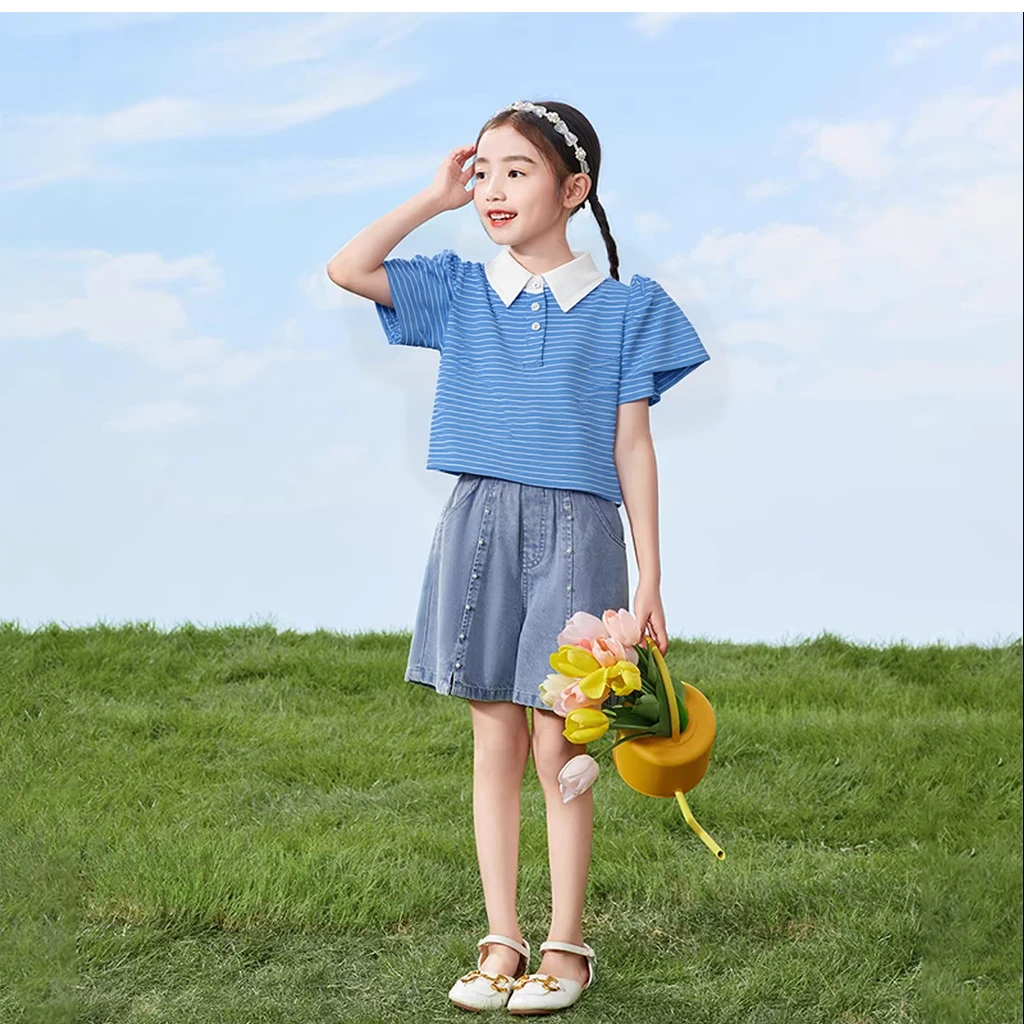 83005高端专享夏季女宝短袖蓝色