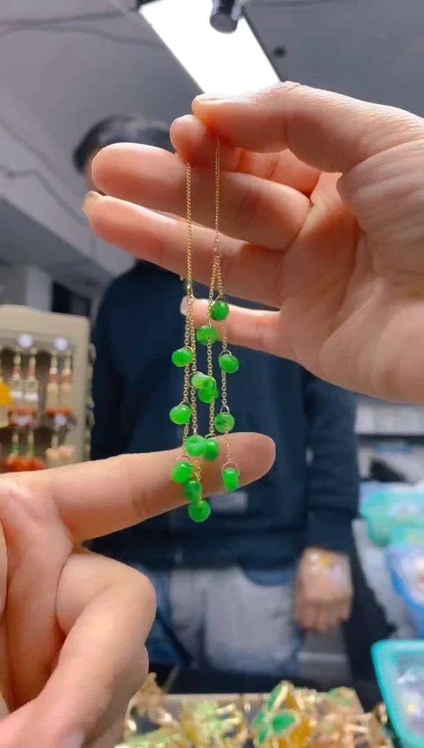 【闪购商品】翡翠耳饰合金0418翡翠耳线