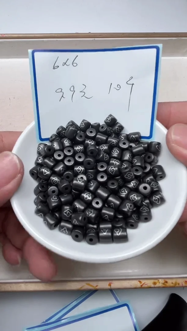 风车木（黑檀木）散珠L209黑檀祥云6*6mm10个9.9元