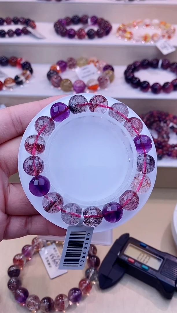 未镶嵌手串水晶黑加仑超七单圈10m+