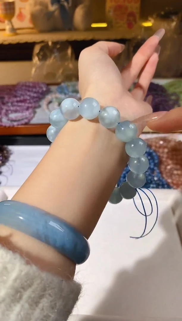 【闪购商品】水晶手串未镶嵌海蓝宝卡13