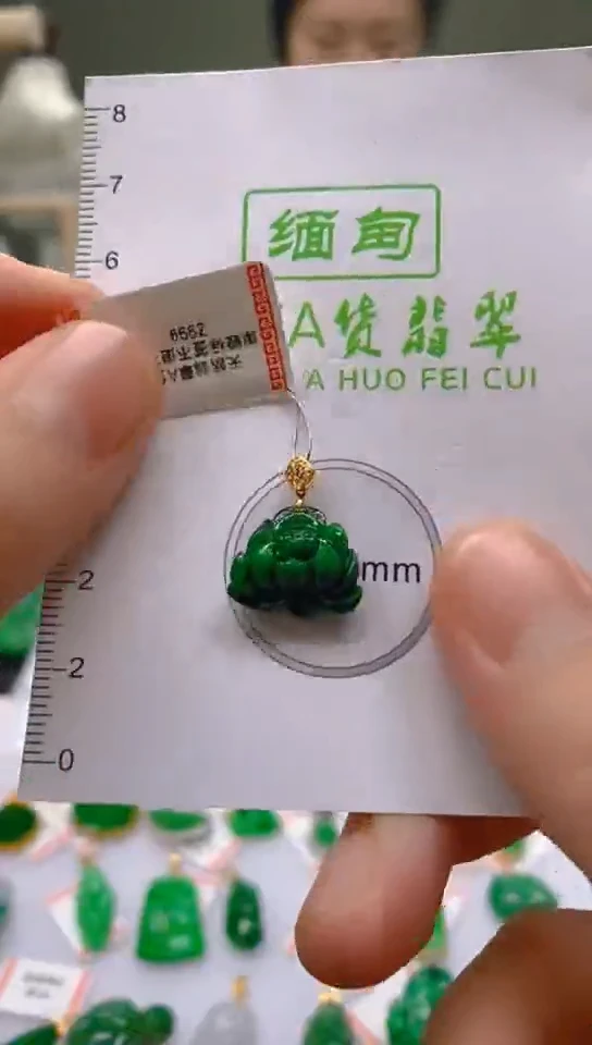 【闪购商品】翡翠颈饰18K金镶嵌天然翡翠A货，支持复检