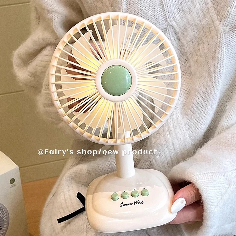 复古小风扇女桌面静音办公室便携式随身学生宿舍床头小型台式电扇