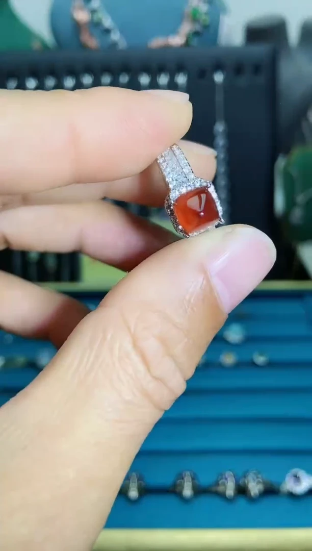 【闪购商品】石榴石戒指银S925镶嵌1121