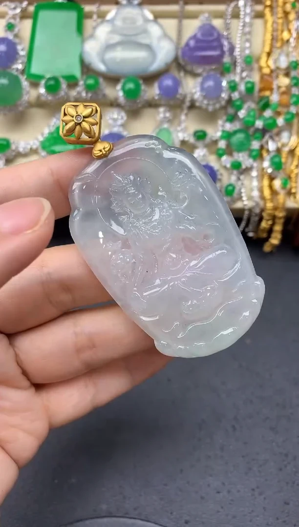 翡翠18K金镶嵌颈饰262-中国好珍宝