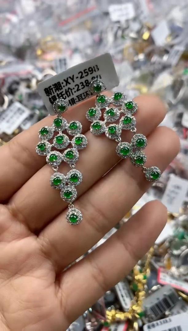 银S925镶嵌戒指翡翠1111----9