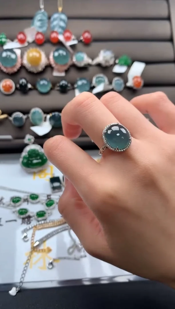 【闪购商品】翡翠戒指银S925镶嵌3132132131