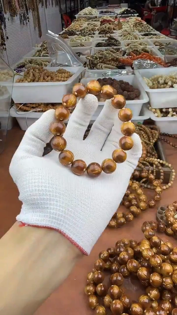 手串紫金鼠B09紫金鼠珀色圆珠