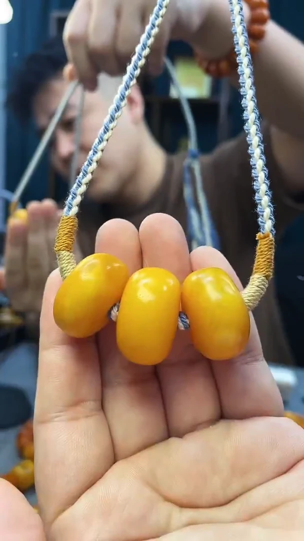琥珀项链未镶嵌蜜蜡饼子项链