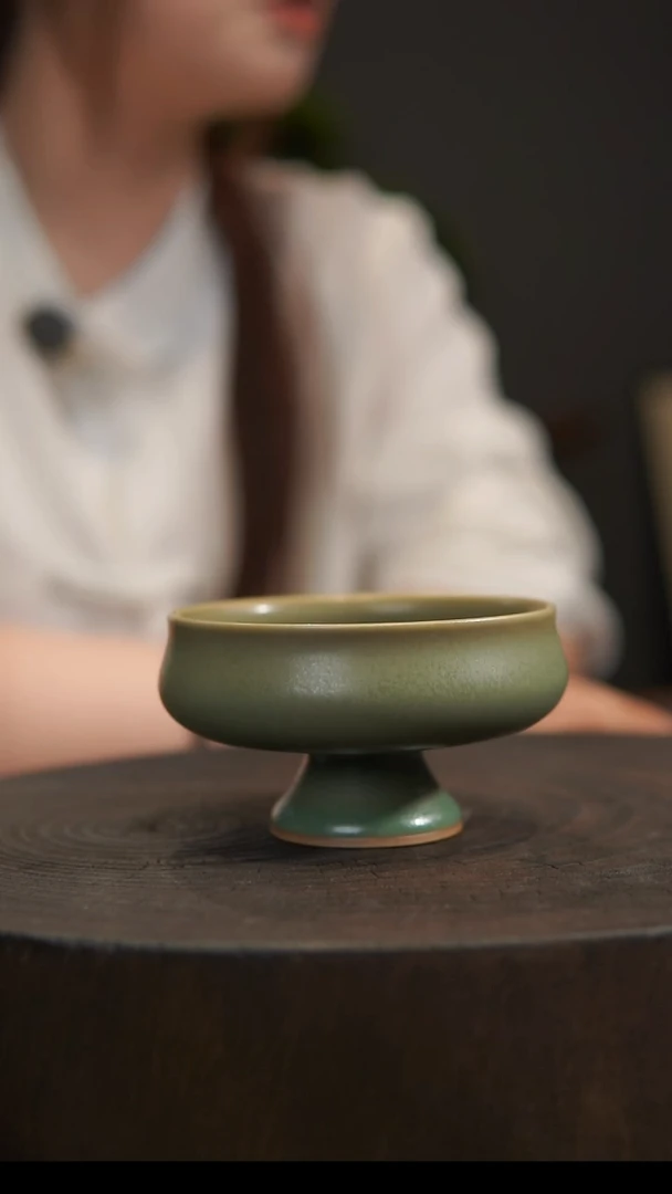 杯子高足普洱杯 汝州原产地  原矿老釉