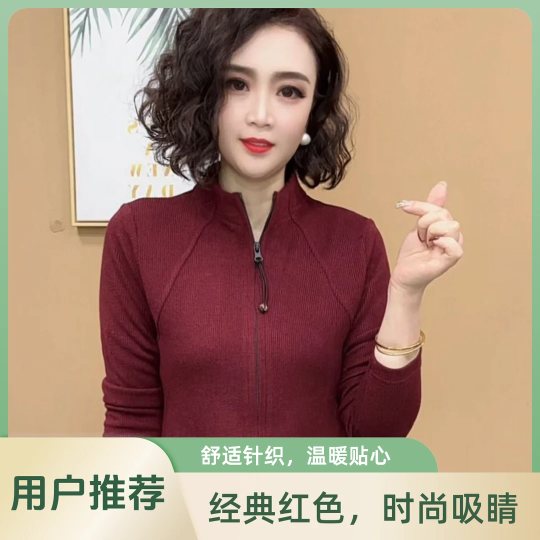 【专柜正品】2025春季时尚气质洋气修身显瘦百搭休闲拉链长袖小衫