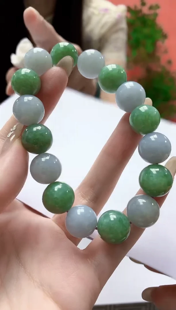 未镶嵌定制翡翠4812jw-毛货手串42