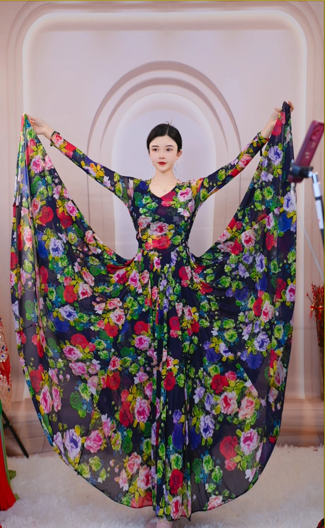 新款忆江南连衣裙时尚百搭修身气质高档720优雅轻奢