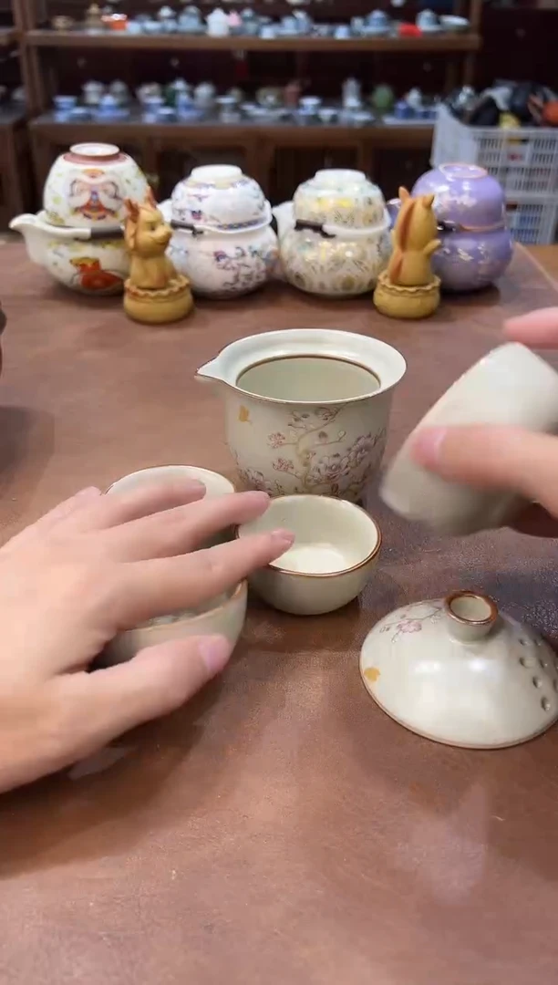 真的很便宜会开片的旅行茶具