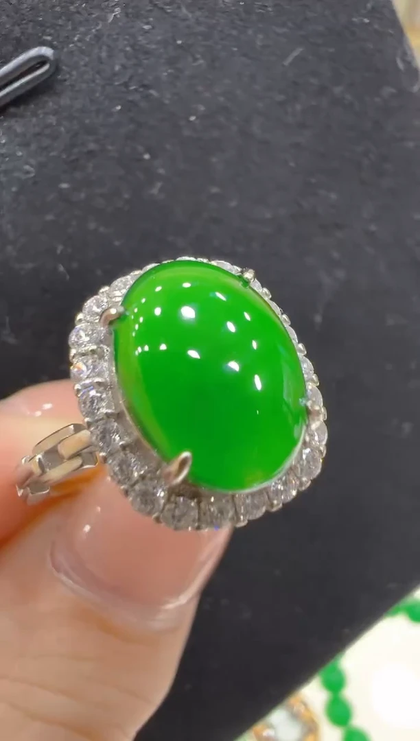 银S925镶嵌戒指翡翠多样性团购发一件