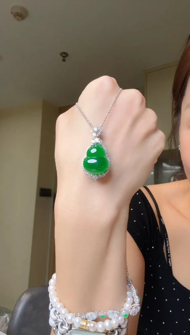 翡翠银S925镶嵌吊坠(不含链)吊坠