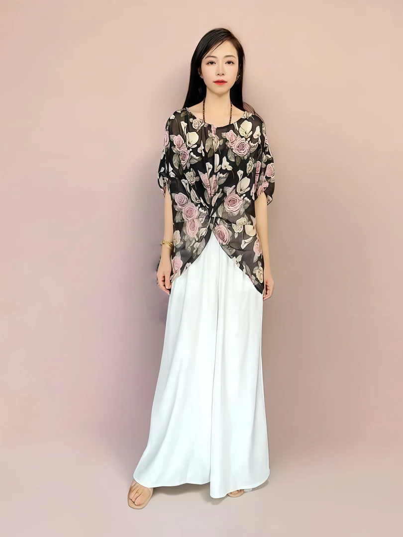 休闲气质时尚设计师宽松夏季设计师优雅轻奢上衣1329