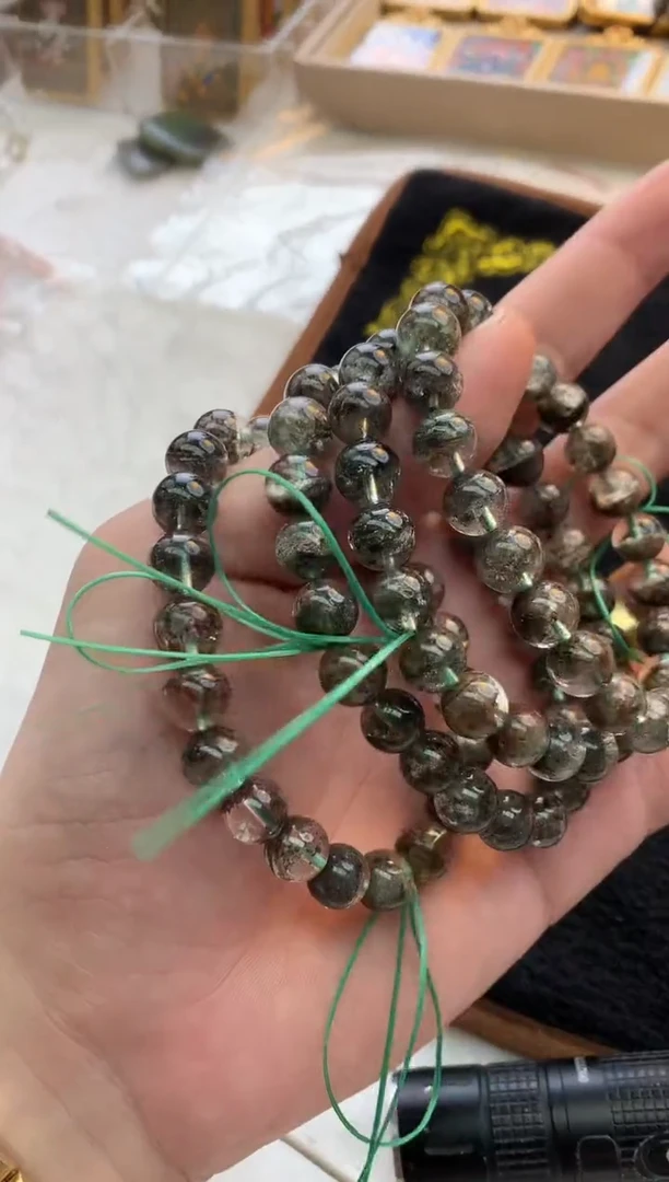 未镶嵌手串水晶绿幽灵聚宝盆 多样性发货一条