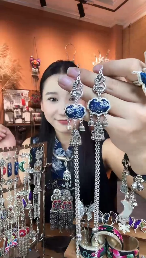 刺绣纯手工民族风耳环
