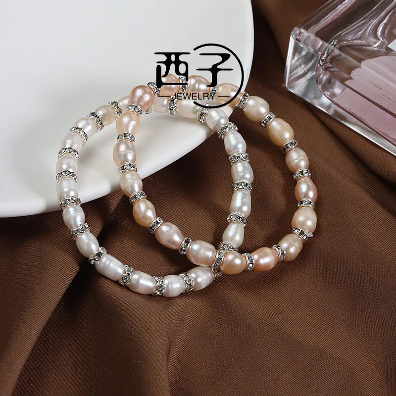 西子饰品【淡水珍珠手链】弹力线手串天然时尚米珠轻奢手串手环