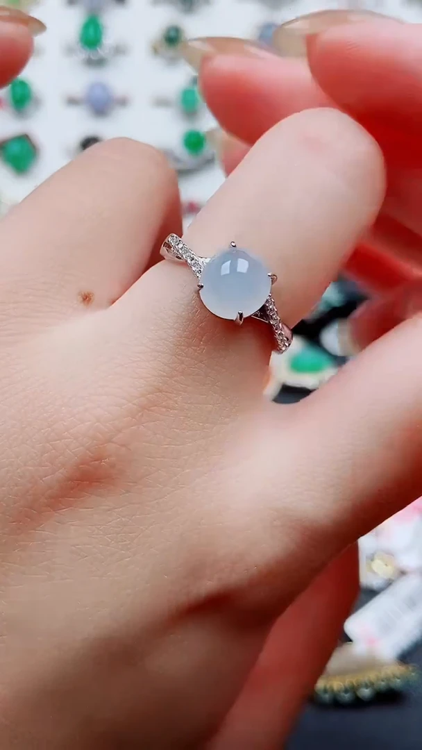 银S925镶嵌戒指翡翠111