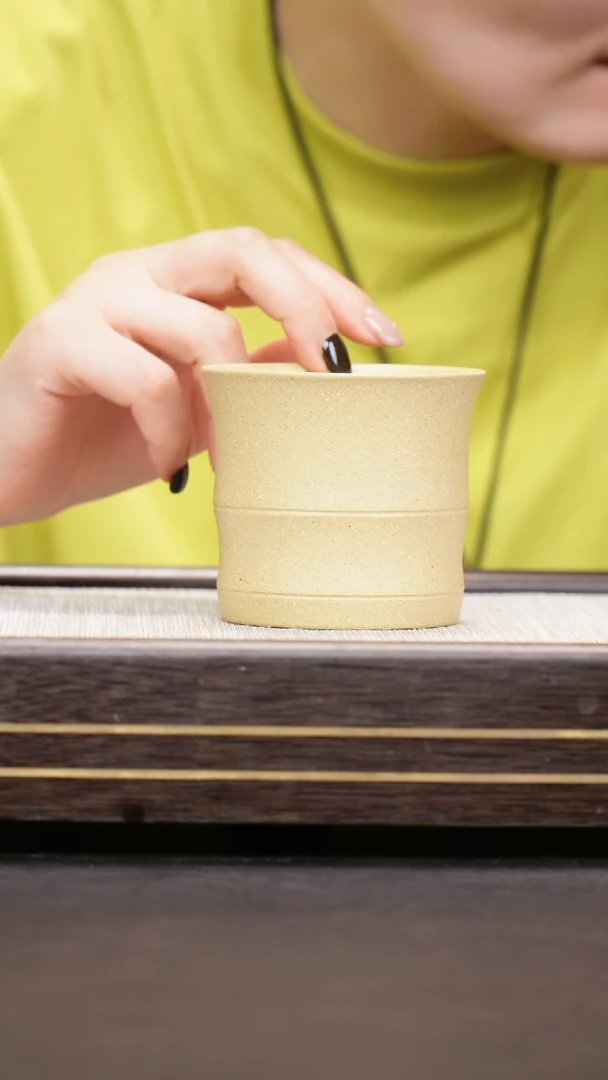 茶壶紫砂本山绿泥 大号竹节杯