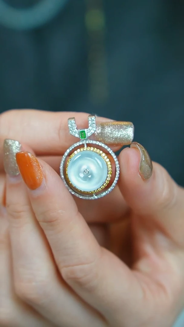 【闪购商品】翡翠挂件18K金镶嵌60号-吊坠/姿/3