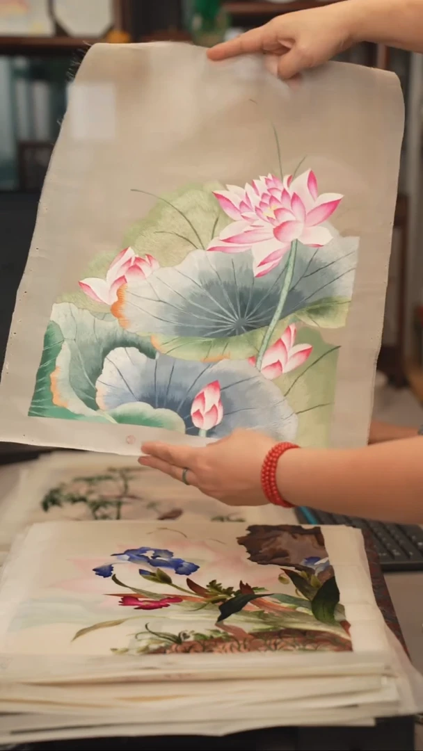 扇子苏绣绣片 40乘60 188米 收货返50米