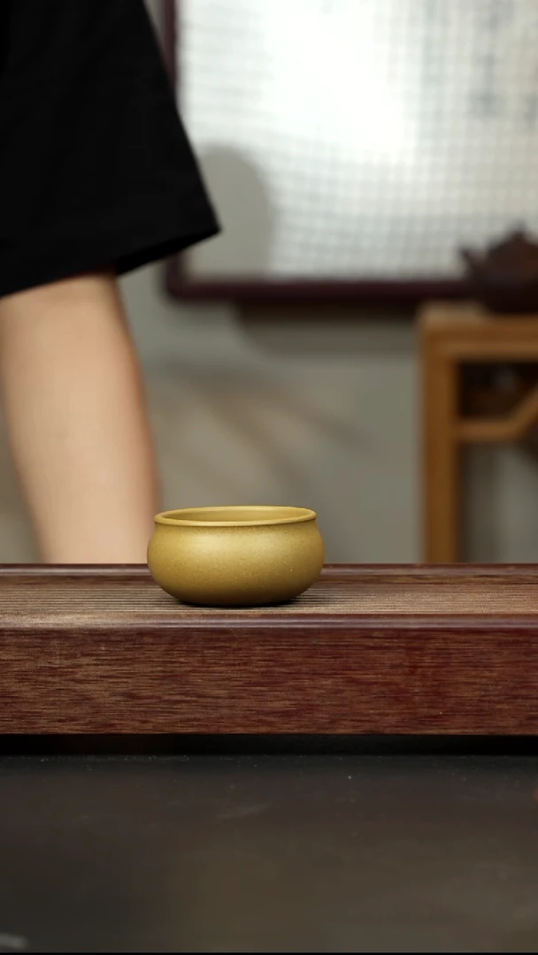 紫砂茶杯黄金段 普洱杯