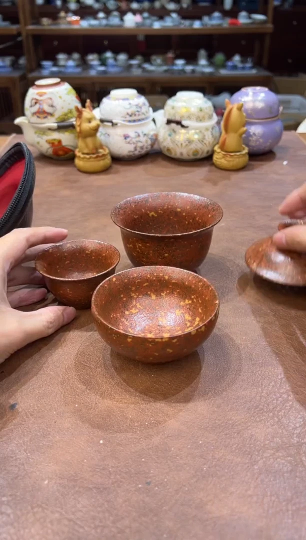 真的很便宜超好看会开片的旅行茶具