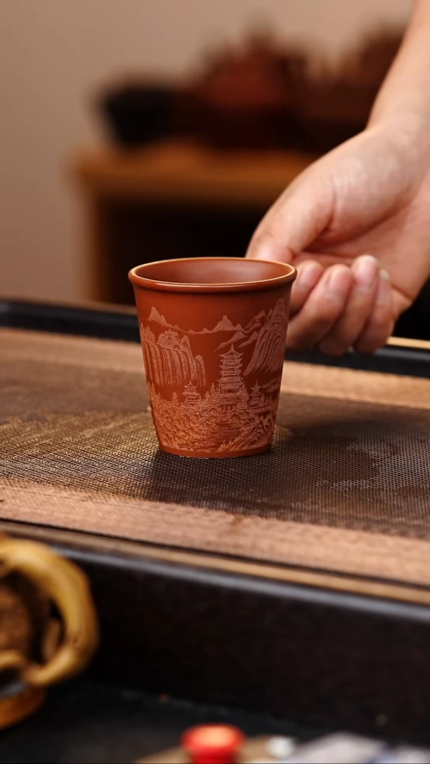 茶杯紫砂34原矿紫砂杯